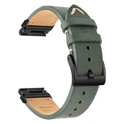 INF Združljiv usnjen pašček za uro Premium za Garmin Fenix 8/7X/3 Green 20 mm, (5000079944)