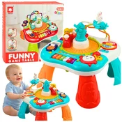 slomart LEAN TOYS Edukativni Stolček z Glasbeno Ploščo in Pianinom 2v1 (Turkiz)