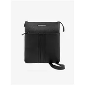 Black Mens Leather Crossbody Bag Geox - Men