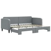Vidaxl Izvlečna dnevna postelja svetlo siva 80x200 cm blago