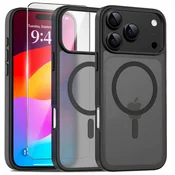 Overboard Komplet mat ovitkov za iPhone 17 Pro Max z MagSafe, mat črne barve + zaščita za zaslon