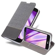 Cadorabo Cadorabo Case, združljiv z LG v sivi črni barvi - zaščitni pokrov z magnetnim zapiranjem, stoječo funkcijo in režo za kartico, (20566490)