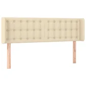 Vidaxl Vzglavje z ušesi krem 147x16x78/88 cm blago