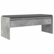 Vidaxl Haldna klop z blazino Betonsko siva 103 x 38 x 40 cm