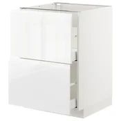 METOD / MAXIMERA Pod.ormaric, 2fronta/2vis.fioke, bela/Voxtorp v. sjaj bela, 60x60 cm
