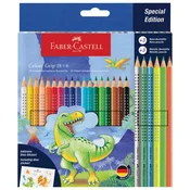 BOJE DRVENE 18 BOJA GRIP 2001 PLUS 6 BOJA DRVENIH METALIC I NEON DINO FABER CASTELL 201546 BLISTER