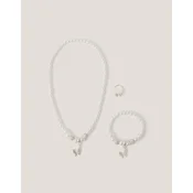 Monsoon Children Set nakita za devojcice Pearly, Ogrlica, narukvica i prsten, Beli