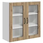 Vidaxl Stenski stekleni omarica LUCCA Artisan hrast 80 x 31 x 80 cm