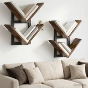 PrFloating Shelf 2 kos Dimljen hrast 43 x 15 x 47 cm