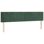 Vidaxl Posteljno vzglavje temno zelena 200x5x78/88 cm žametna