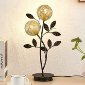 Namizna svetilka Lucande Evory, 48 cm, 2 luči, črna/zlata, G9 - Dnevna soba/jedilnica - Florentinski - črna, zlata - Kovina