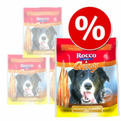 Varčno pakiranje: Rocco Chings trakovi za žvečenje - Posušene piščančje prsi 4 x 250 g