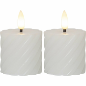 Set od 2 LED svijeće od bijelog voska Star Trading Flamme Swirl, visina 7,5 cm