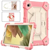 Ohišje za iPad 10,2 z vrtljivim stojalom in ramenskim pasom Roza
