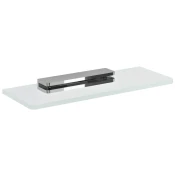 Steklena polica 200 mm, krom/čisto steklo - Chrome - 200x21x100 mm - Sapho - PIRENEI - Steklo; zlitina - 200 - Polica - Kvadratni - 200 - 21 - 100 - 14