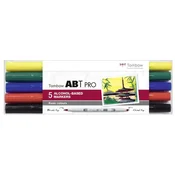 Tombow ABT PRO Dvostranski alkoholni marker - osnovne barve 5 kosov