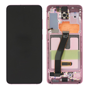 LCD zaslon za Samsung Galaxy S20 - roza - OEM