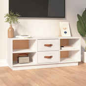 TV ormaric bijeli 100x34x40 cm od masivne borovine
