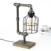 Opviq Stona lampa E27 Socket, Crno-Srebrna