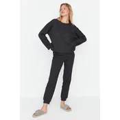 Trendyol Smoky Cotton Textured Knitted Pajamas Set