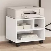 Vidaxl vidaXL Stojalo za tiskalnik s kolesi belo 41x32x34,5 cm