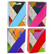 Papirnata darilna vrečka geometrijski vzorci 23 x 18 x 10,5 cm