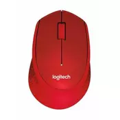 LOGITECH bežični miš M330 Silent Plus (Crveni)  Optički, 1000dpi, 2.4GHz, Dizajniran za desnu ruku