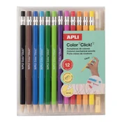Barvni mehanski svinčniki, komplet, APLI Color Click, 12 barv, 12 kosov