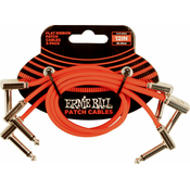 Ernie Ball 12 Flat Ribbon Patch Cable Red 3-Pack Rdeča 30 cm Kotni - Kotni