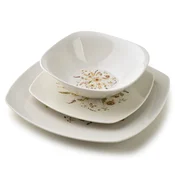 Mondex Jedilni servis porcelan Lea Beige 24x24/18x18 cm, skleda 500 ml bež 18-delni, (5000226027)