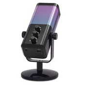 INF USB RGB kondenzatorski mikrofon za PC, plug-and-play, 3.5mm vtič Black, (5000289888)