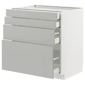 METOD / MAXIMERA Podni element 4 fronta/4 fioke, bela/Havstorp svetlosiva, 80x60 cm