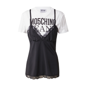 Moschino Jeans Majica, crna / bijela