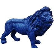 Casa Padrino luxury decorative sculpture lion blue 100 x H. 68 cm - Large decorative figure - XXL decorative sculpture - XXL decorative figure - XXL animal figure - XXL figures