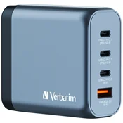Verbatim POLNILNIK ZA TELEFON VERBATIM GAN 140W 3XUSB-C USB-A Z VTIČI EU, UK IN ZDA