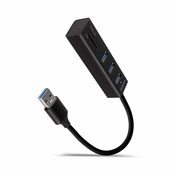 AXAGON hub USB-A / HMA-CR3A / USB 3.2 Gen1 / 3x USB-A / MicroSD/SD / metalno kućište / 0,2 m