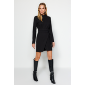 Trendyol Black Belted A-line tkana tkana obleka