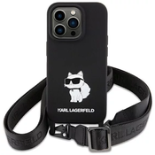 Karl Lagerfeld KLHCP15SSCBSCNK iPhone 15 6.1 hardcase black Crossbody Silicone Choupette (KLHCP15SSCBSCNK)