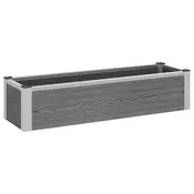 vidaXL Vrtna visoka greda Siva 100 x 30 x 22 cm WPC in aluminij