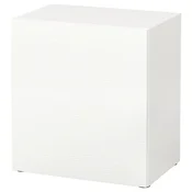BESTA Regal z vrati, bela/Laxviken bela, 60x42x64 cm