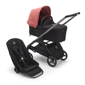 Bugaboo Dragonfly s košaro - GRAPHITE/MIDNIGHT BLACK - SUNRISE RED