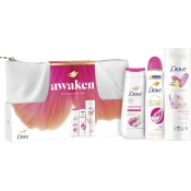 Dove Ženski kozmeticki set Awaken, Dezodorns 150ml + gel 225ml + losion za telo 250ml