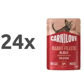 Carnilove Cat Kitten vrečka, koščki v želeju - puran in zajec - 85 g 24 x 85 g