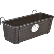 Saksija za cvece 50x15cm 10l sa met. držacem tam. braon Stefanplast