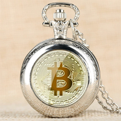 Bitcoin žepna ura - srebrna KP5816