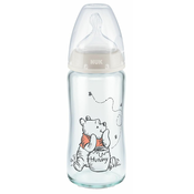 Nuk Staklena flašica sa indikatorom temperature Winnie The Pooh, 240ml