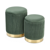 SET 2x Tabure MONTY pr. 36/44 cm zelena/zlatna