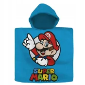 Kids Euroswan Otroška bombažna brisača s kapuco Super Mario pončo za bazen in plažo
