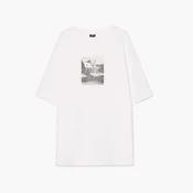 Cropp - Bela majica s printom - white
