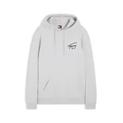 Tommy Jeans Majica ENTRY svetlo siva / živo rdeča / črna
